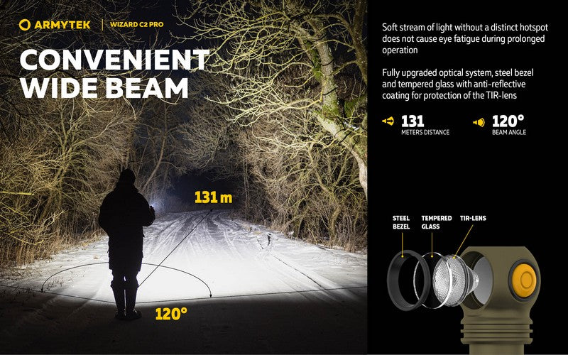 Wizard C2 Pro OLIVE Magnet USB – 2500 Lumens