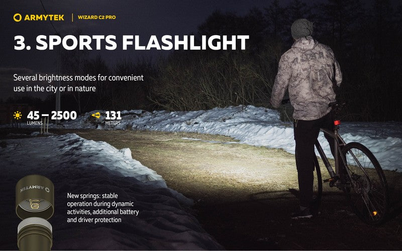 Wizard C2 Pro OLIVE Magnet USB – 2500 Lumens