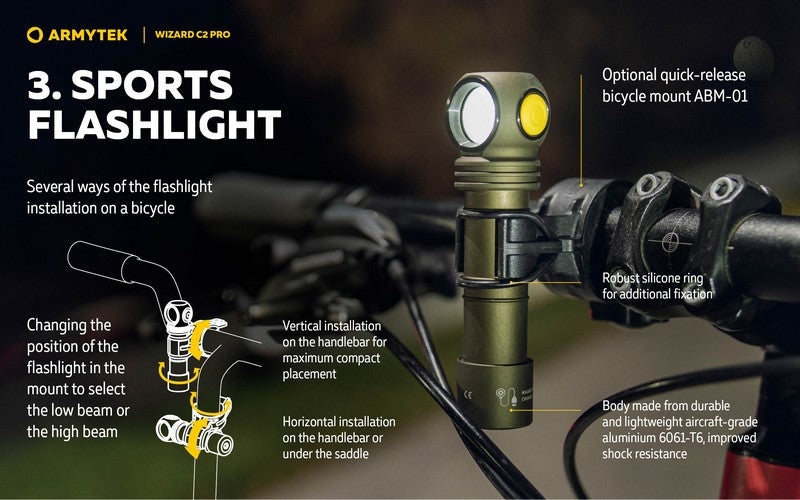 Wizard C2 Pro OLIVE Magnet USB – 2500 Lumens