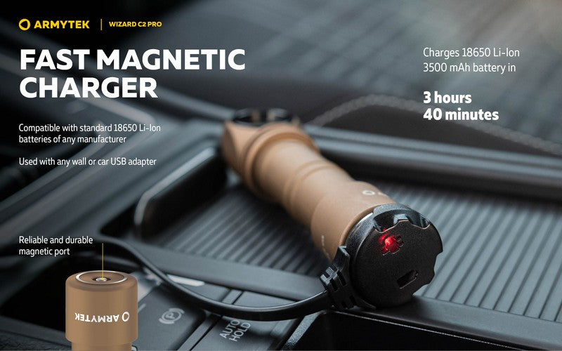 Wizard C2 Pro SAND Magnet USB – 2500 Lumens