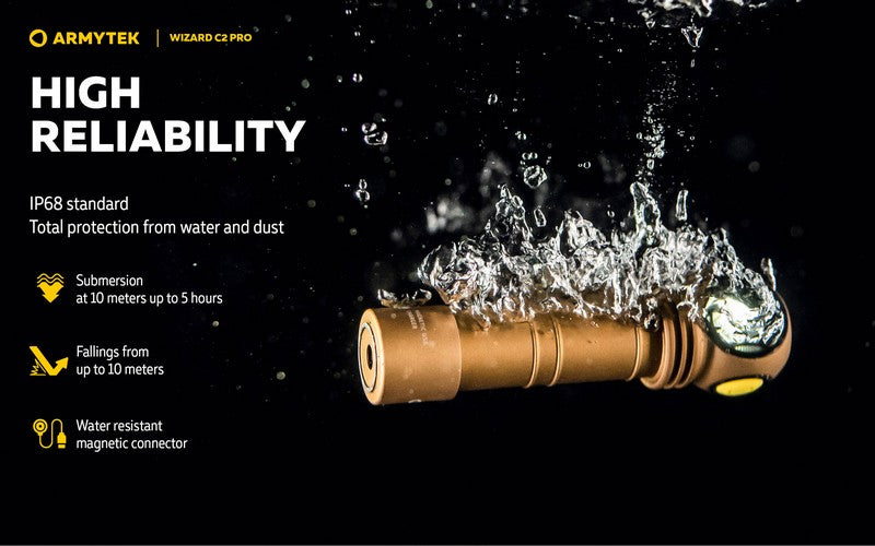 Wizard C2 Pro SAND Magnet USB – 2500 Lumens