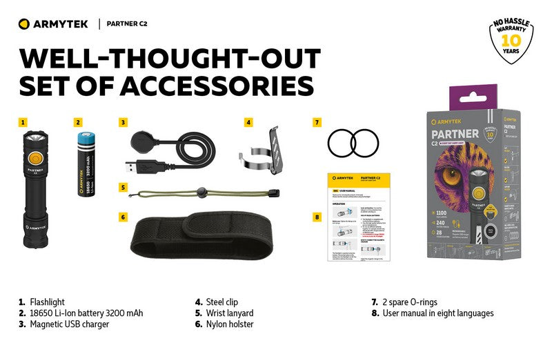 Partner C2 V4 Magnet USB – 1100/1020 Lumens