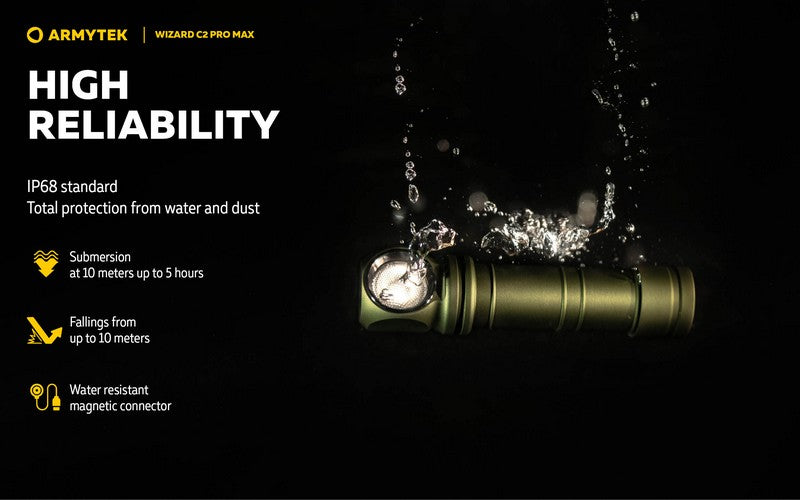 Wizard C2 Pro Max OLIVE Magnet USB – 4000 Lumens