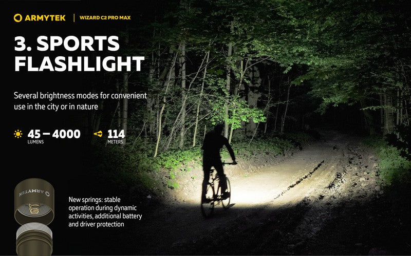Wizard C2 Pro Max OLIVE Magnet USB – 4000 Lumens