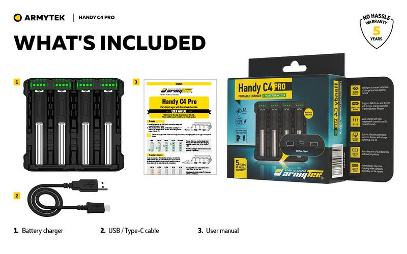 Chargeur Handy C4 PRO – Powerbank – Batteries Li-ion, IMR et Ni-Mh