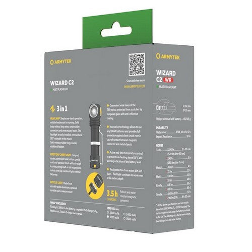 Wizard C2 WR Magnet USB – 1100/1020 Lumens / 230 Lumens Rouge