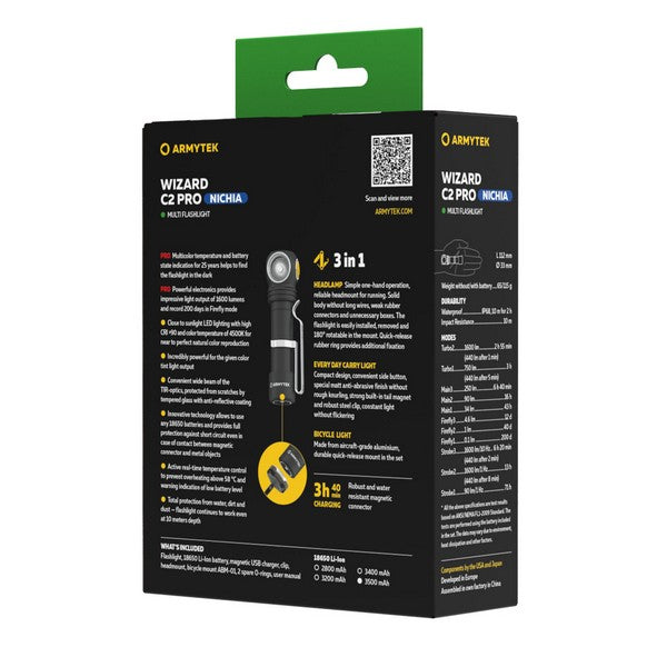 Wizard C2 Pro Nichia Magnet USB – 1600 Lumens