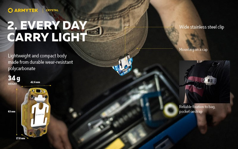 Crystal – 150 Lumens Blanc + 30 Lumens Rouge