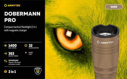 Dobermann Pro SAND Magnet USB – 1400 Lumens