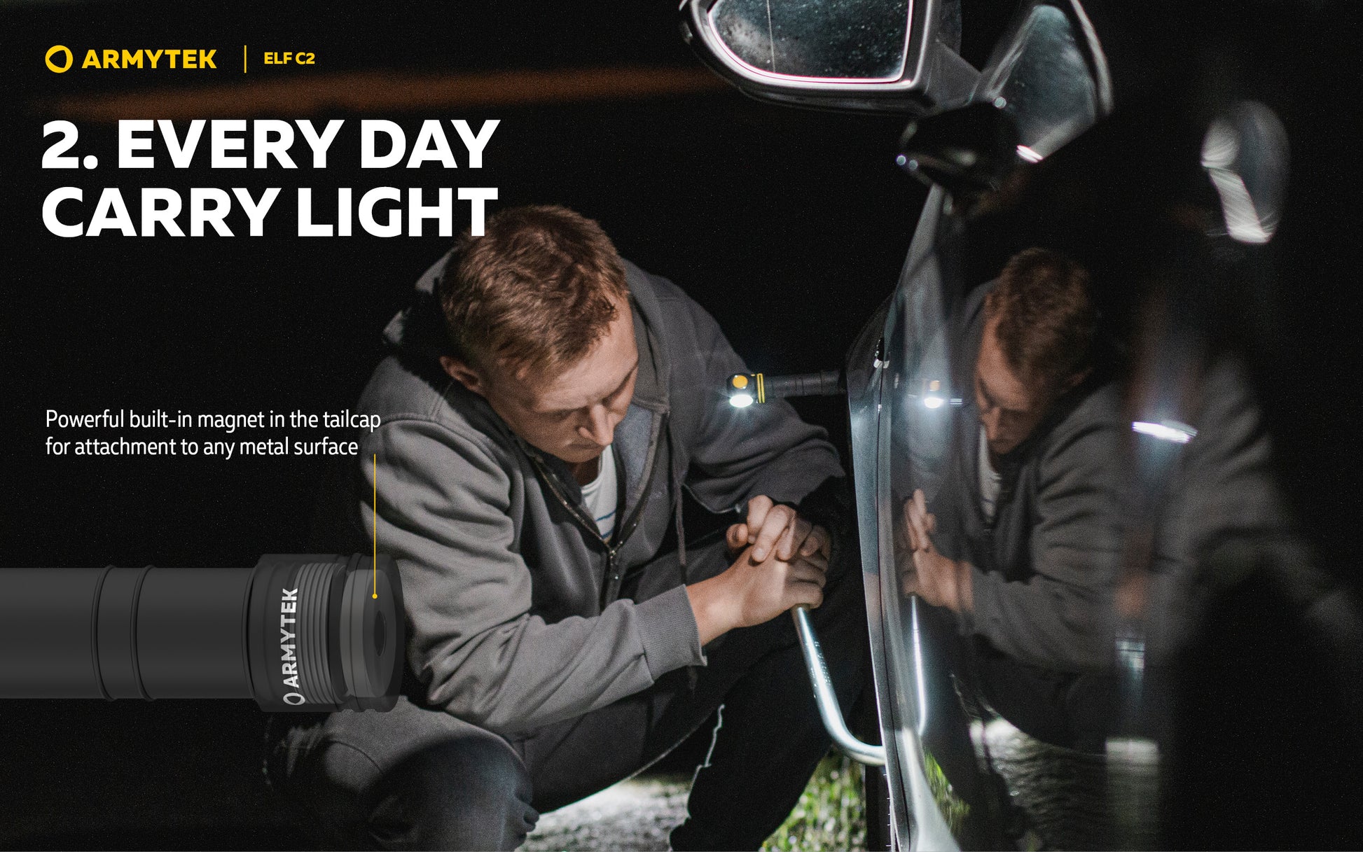 Lampe de poche LED 2 en 1, Duland EDC Armytek Partner Lampe de poche LED 2 en 1, Duland EDC Armytek Partner