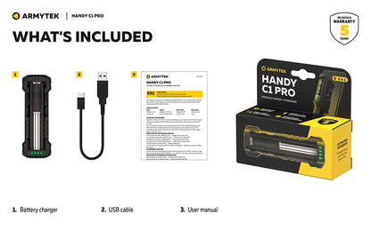 Chargeur Universel Handy C1 Pro USB-C - 2 en 1 - Powerbank - Li-Ion et Ni-MH