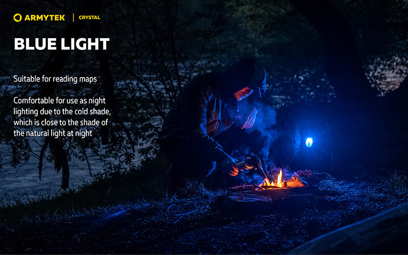 Lampe Armytek Crystal RGB – 200 Lumens Blanc + Rouge/Bleu/Vert