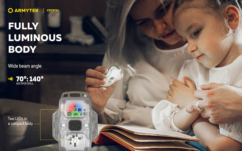 Lampe Armytek Crystal RGB – 200 Lumens Blanc + Rouge/Bleu/Vert