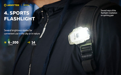 Lampe Armytek Crystal RGB – 200 Lumens Blanc + Rouge/Bleu/Vert