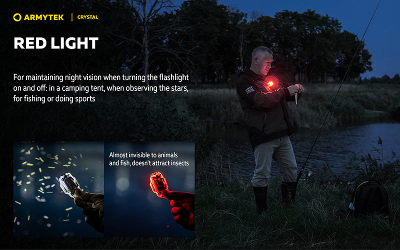 Lampe Armytek Crystal RGB – 200 Lumens Blanc + Rouge/Bleu/Vert