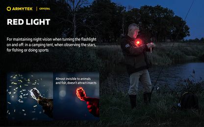 Lampe Armytek Crystal RGB – 200 Lumens Blanc + Rouge/Bleu/Vert