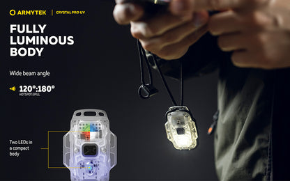 Lampe Frontale Armytek Crystal PRO UV – 200 Lumens - Lumière Blanche/Rouge/Verte/Bleu/UV