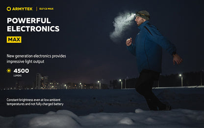 Lampe Frontale  Armytek Elf C2 Max 4500 Lumens - Faisceau Large 150° - 4 en 1 - Rechargeable USB-C