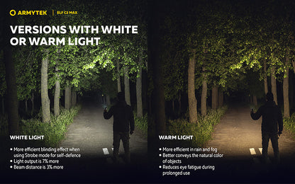 Lampe Frontale  Armytek Elf C2 Max 4500 Lumens - Faisceau Large 150° - 4 en 1 - Rechargeable USB-C