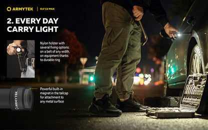 Lampe Frontale  Armytek Elf C2 Max 4500 Lumens - Faisceau Large 150° - 4 en 1 - Rechargeable USB-C