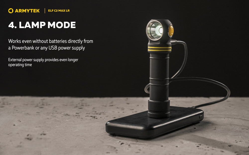 Elf C2 Max LR 4500 Lumens - Portée 235m Longue Distance - 4 en 1 - Rechargeable USB-C
