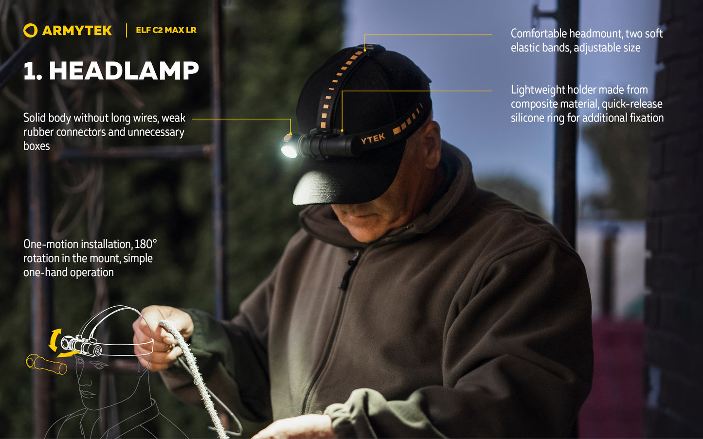 Elf C2 Max LR 4500 Lumens - Portée 235m Longue Distance - 4 en 1 - Rechargeable USB-C