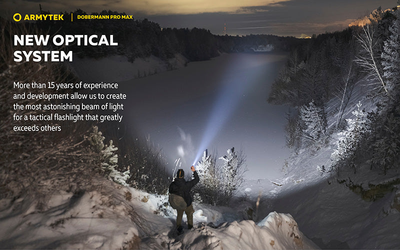 Lampe torche Armytek Dobermann Pro Max 3000 Lumens - Batterie 21700 Li-Ion 5000mAh