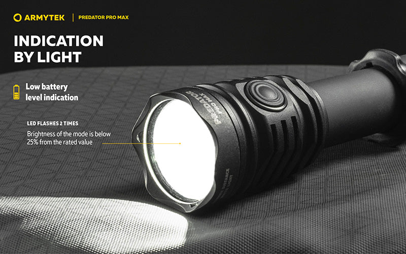 Lampe torche Armytek Predator Pro Max 3000 Lumens - Batterie 21700 Li-Ion 5000mAh