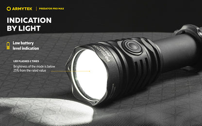 Lampe torche Armytek Predator Pro Max 3000 Lumens - Batterie 21700 Li-Ion 5000mAh