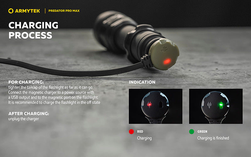 Lampe torche Armytek Predator Pro Max 3000 Lumens - Batterie 21700 Li-Ion 5000mAh