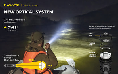 Lampe torche Armytek Predator Pro Max 3000 Lumens - Batterie 21700 Li-Ion 5000mAh