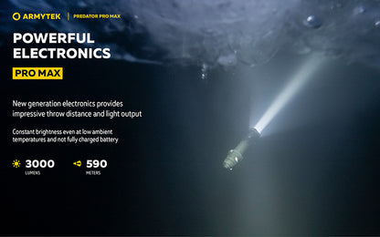 Lampe torche Armytek Predator Pro Max 3000 Lumens - Batterie 21700 Li-Ion 5000mAh