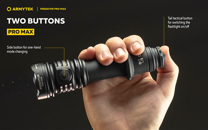 Lampe torche Armytek Predator Pro Max 3000 Lumens - Batterie 21700 Li-Ion 5000mAh