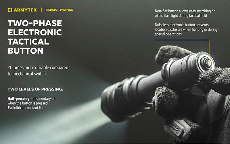 Lampe torche Armytek Predator Pro Max 3000 Lumens - Batterie 21700 Li-Ion 5000mAh