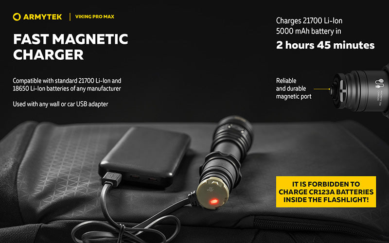 Viking Pro Max 5300 Lumens - Batterie 21700 Li-Ion 5000mAh - Portée de 355 mètres - White ou Warm