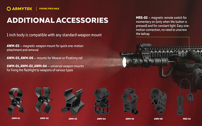 Viking Pro Max 5300 Lumens - Batterie 21700 Li-Ion 5000mAh - Portée de 355 mètres - White ou Warm