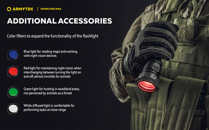 Viking Pro Max 5300 Lumens - Batterie 21700 Li-Ion 5000mAh - Portée de 355 mètres - White ou Warm