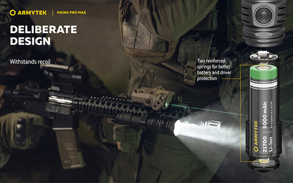 Viking Pro Max 5300 Lumens - Batterie 21700 Li-Ion 5000mAh - Portée de 355 mètres - White ou Warm