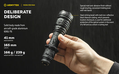 Viking Pro Max 5300 Lumens - Batterie 21700 Li-Ion 5000mAh - Portée de 355 mètres - White ou Warm