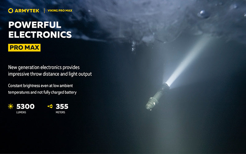 Viking Pro Max 5300 Lumens - Batterie 21700 Li-Ion 5000mAh - Portée de 355 mètres - White ou Warm