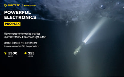 Viking Pro Max 5300 Lumens - Batterie 21700 Li-Ion 5000mAh - Portée de 355 mètres - White ou Warm