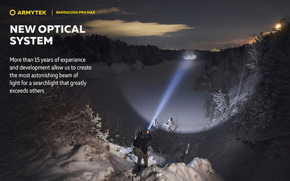 Barracuda Pro Max White 2800 Lumens - Portée 1000m - Rechargeable - Batterie 21700 Li-Ion