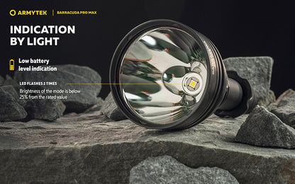 Barracuda Pro Max White 2800 Lumens - Portée 1000m - Rechargeable - Batterie 21700 Li-Ion