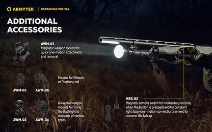 Barracuda Pro Max White 2800 Lumens - Portée 1000m - Rechargeable - Batterie 21700 Li-Ion
