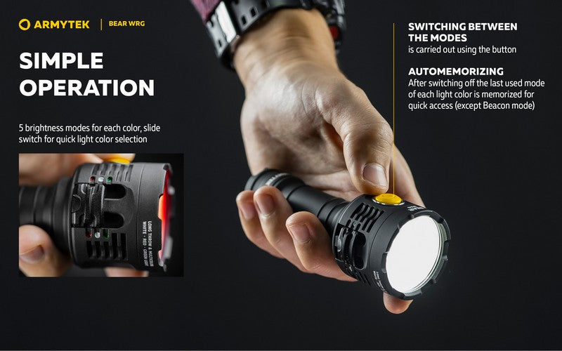 Bear WRG - 1500 Lumens Blanc / 180 Lumens Vert / 130 Lumens Rouge