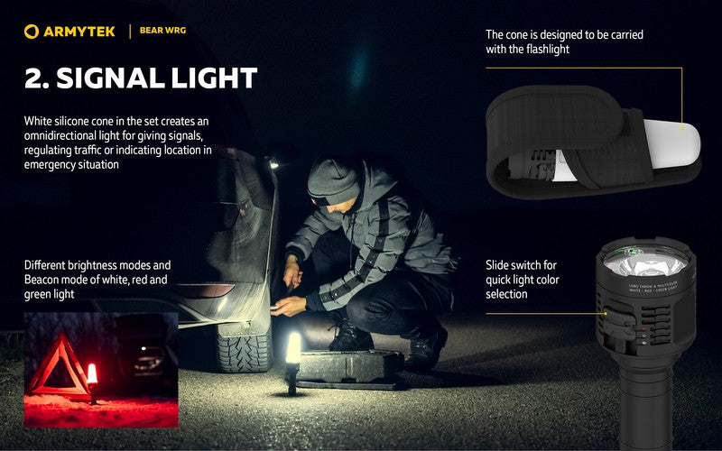 Bear WRG - 1500 Lumens Blanc / 180 Lumens Vert / 130 Lumens Rouge