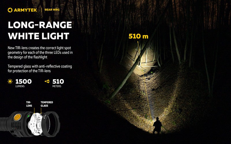 Bear WRG - 1500 Lumens Blanc / 180 Lumens Vert / 130 Lumens Rouge