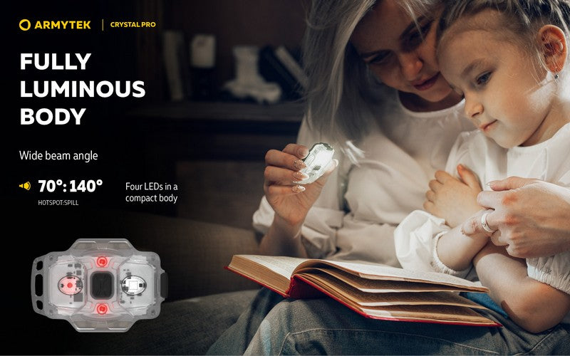Crystal PRO – 220 Lumens Blanc + 30 Lumens Rouge - Accéléromètre