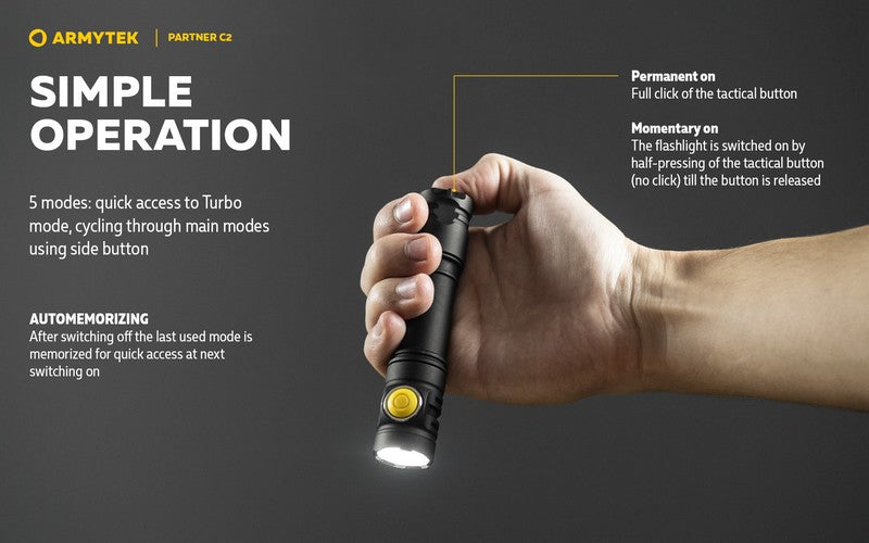 Partner C2 V4 Magnet USB – 1100/1020 Lumens
