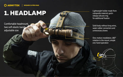 Wizard C2 Pro Max SAND Magnet USB – 4000 Lumens